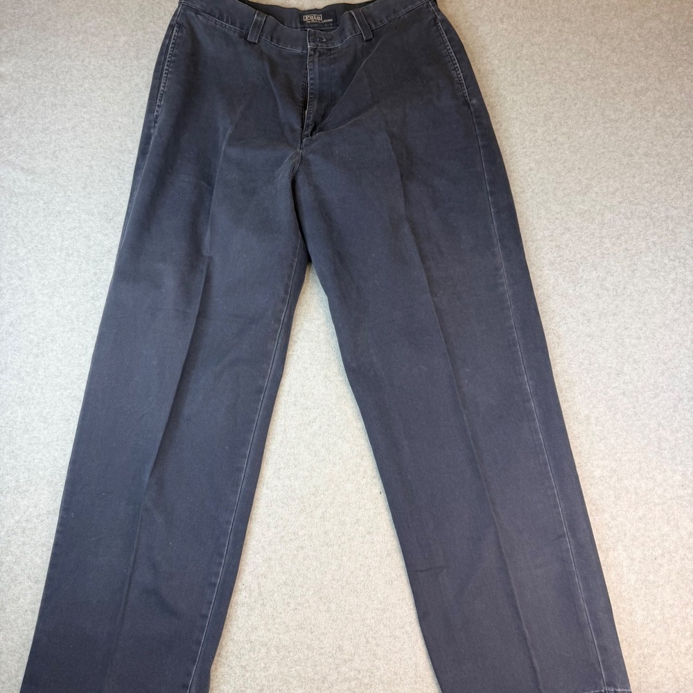 Polo Ralph Lauren Philip Pant Mens 34x31 Navy Blue Cotton Chino Straight Leg